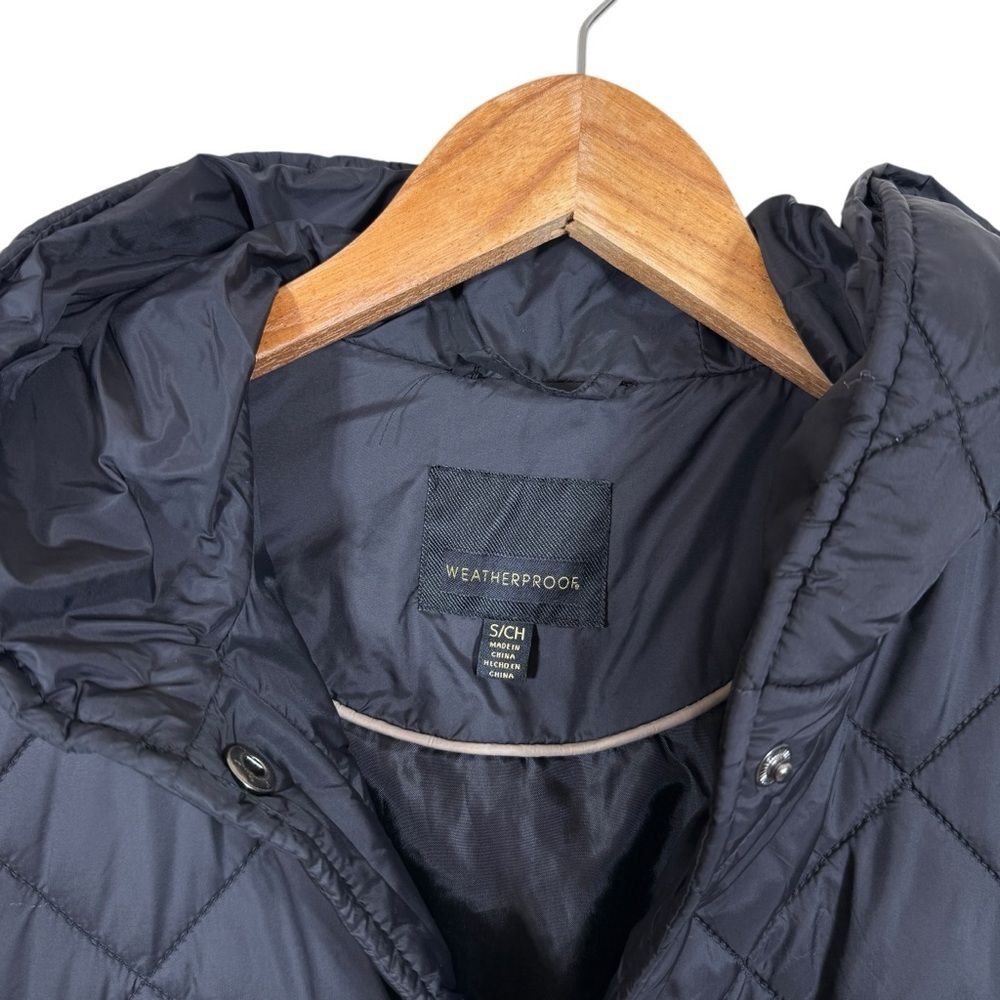 Weatherproof Black Quilted Hooded Lightweight Diamond Pattern Jacket Womens Sz S - Picture 4 of 7